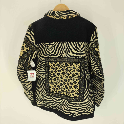 GOOD EARTH CLOTHING ゼブラ ヒョウ柄 猫目ボタン コットン ジャケット レディース import:M