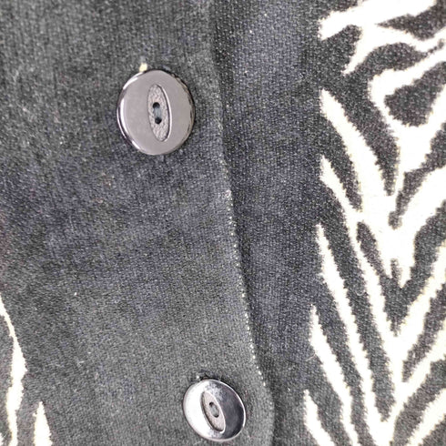 GOOD EARTH CLOTHING ゼブラ ヒョウ柄 猫目ボタン コットン ジャケット レディース import:M