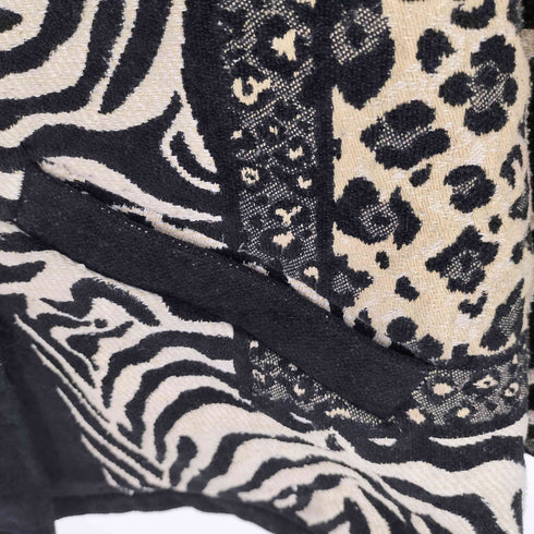 GOOD EARTH CLOTHING ゼブラ ヒョウ柄 猫目ボタン コットン ジャケット レディース import:M
