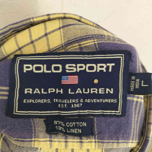 ポロスポーツラルフローレン POLO SPORT RALPH LAUREN リネン混半袖チェックシャツ メンズ JPN:L