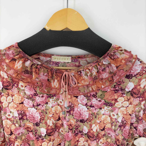 {[PICCOT 花柄シャツブラウス レディース