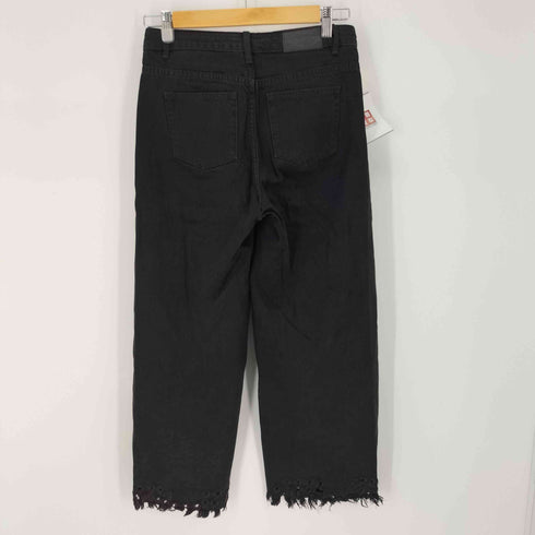 ザラ ZARA フリンジ加工ブラックデニムパンツ レディース JPN:2