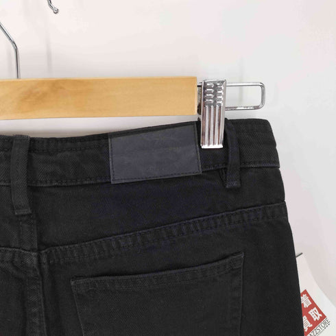 ザラ ZARA フリンジ加工ブラックデニムパンツ レディース JPN:2