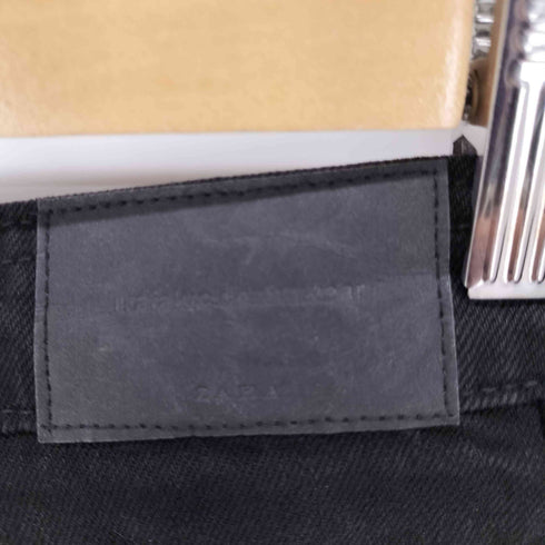 ザラ ZARA フリンジ加工ブラックデニムパンツ レディース JPN:2
