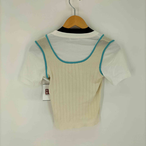 ドッキングクルーネックYシャツ タンクトップ レイヤード レディース import:S
