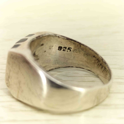 925刻印 シルバーリング オニキス メンズ 17号