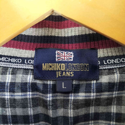 ミチコロンドン MICHIKO LONDON 犬刺繍 ハーフジップ スウェット メンズ import:L