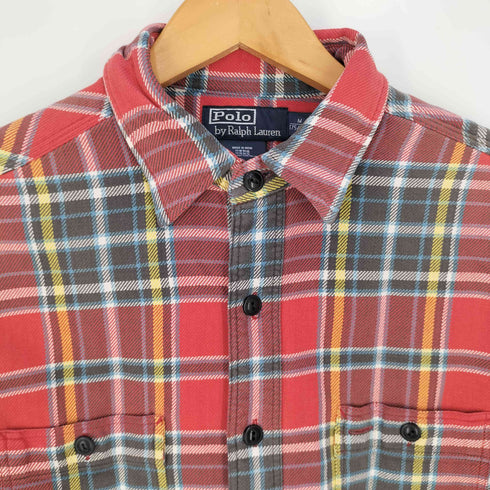 ポロバイラルフローレン Polo by RALPH LAUREN インド製 RRL OUTFITTERS コットンチェックネルシャツ メンズ import:M