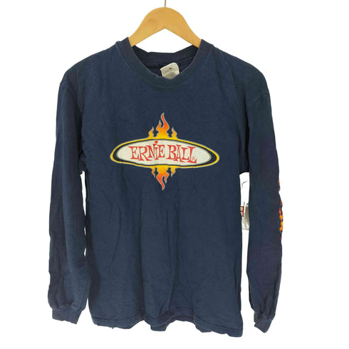 USA製 Hanesボディ 企業ロゴプリント クルーネック L/S Tシャツ メンズ import:M