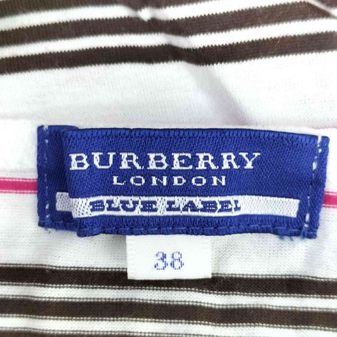 バーバリーブルーレーベル BURBERRY BLUE LABEL ボーダー ボートネック カットソー レディース EUR:38