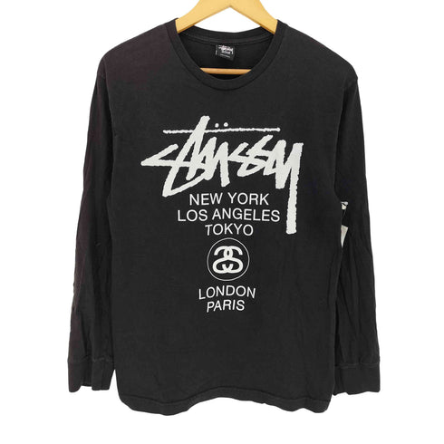 ステューシー Stussy ワールドツアー 両面プリント 長袖Tシャツ メンズ JPN:M