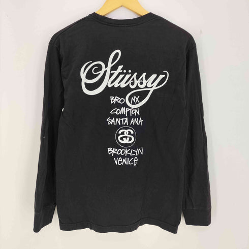 ステューシー Stussy ワールドツアー 両面プリント 長袖Tシャツ メンズ JPN:M