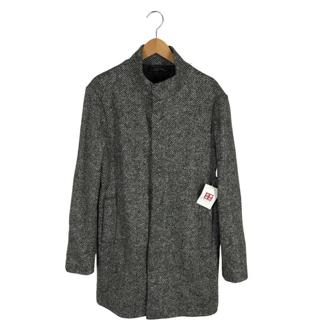 ザラマン ZARA MAN MADE IN ITALY ヘリンボーン ノーカラーコート メンズ