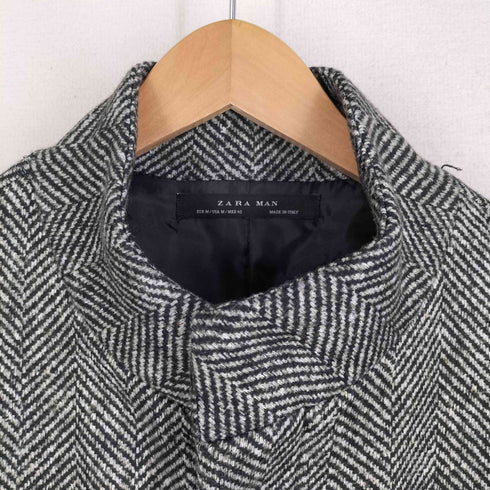 ザラマン ZARA MAN MADE IN ITALY ヘリンボーン ノーカラーコート メンズ