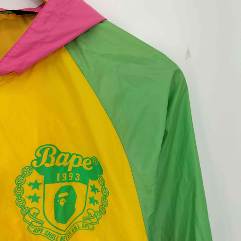 アベイシングエイプ A BATHING APE ロゴプリント マルチカラー ナイロンパーカー メンズ M