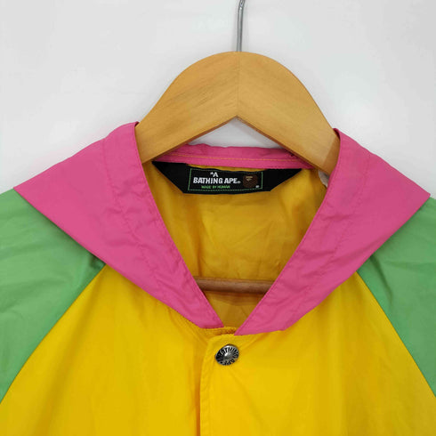 アベイシングエイプ A BATHING APE ロゴプリント マルチカラー ナイロンパーカー メンズ M