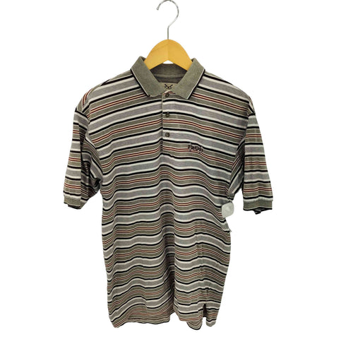 IZOD 90S ロゴ刺繍ボーダー鹿の子ポロシャツ メンズ import:M