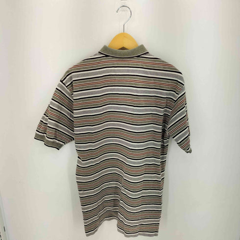 IZOD 90S ロゴ刺繍ボーダー鹿の子ポロシャツ メンズ import:M