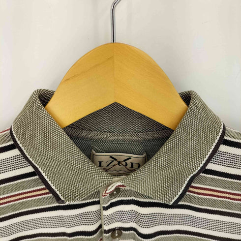 IZOD 90S ロゴ刺繍ボーダー鹿の子ポロシャツ メンズ import:M