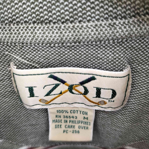IZOD 90S ロゴ刺繍ボーダー鹿の子ポロシャツ メンズ import:M