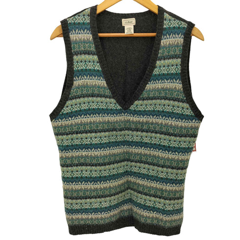 エルエルビーン L.L.Bean 総柄 Vネックニットベスト レディース import:XL