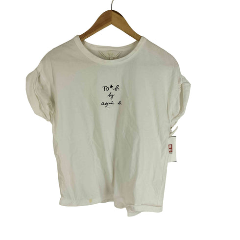 トゥービーバイアニエスベー To b. by agnes b. ロゴプリント ロールスリーブTシャツ レディース EUR:38