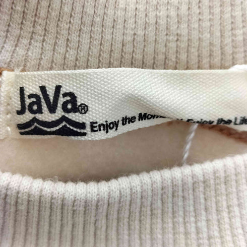 ジャバ JaVa 別注 ふんわり暖か。大人の裏起毛配色ステッチロゴスウェット レディース JPN:S