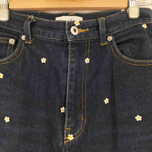 ユーバイスピックアンドスパン U by SPICK&SPAN フラワー刺繍ソフトワイドデニム レディース 36