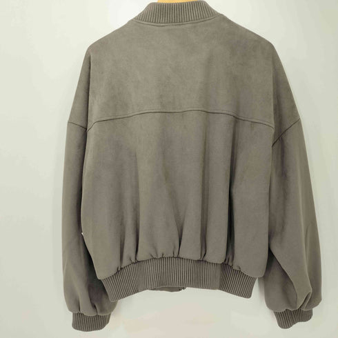 ザラ ZARA スウェード調 ボンバージャケット ジップアップブルゾン レディース import:L