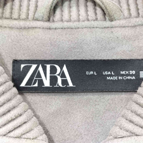 ザラ ZARA スウェード調 ボンバージャケット ジップアップブルゾン レディース import:L