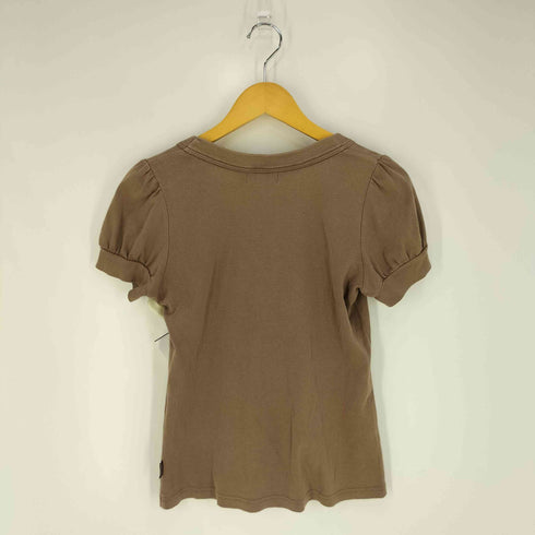 バーバリーブルーレーベル BURBERRY BLUE LABEL ラメロゴプリント クルーネックTシャツ レディース EUR:38