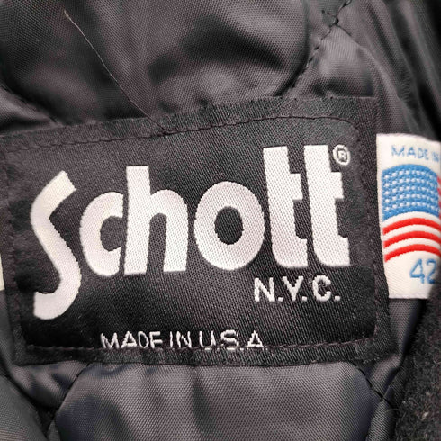 ショット Schott U.S.740N USA製 裏地キルティング ウール Pコート メンズ JPN:42