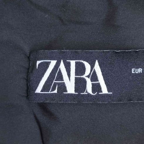 ザラ ZARA LEATHER EFFECT SHORT PUFFER GILET レザー エフェクト パファー ジレ レディース import:XS
