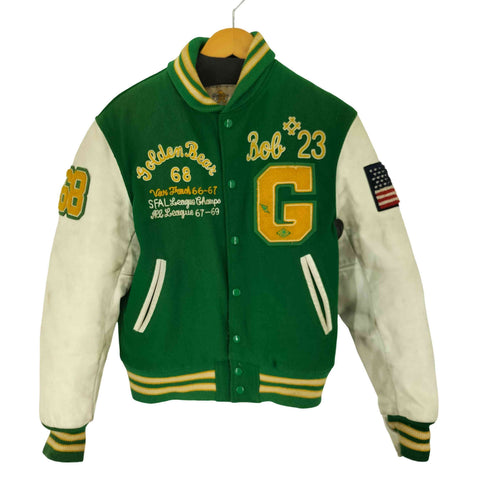 ゴールデンベアー Golden bear 70-80S ウールスタジャン 袖レザー メンズ JPN:S