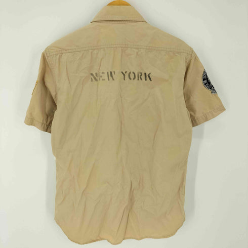 パーフェクトバイショット Perfecto by Schott S/S PATCHED WORK SHIRT ミリタリー ワーク インディアン バックステンシル サファリシャツ メンズ JPN:M