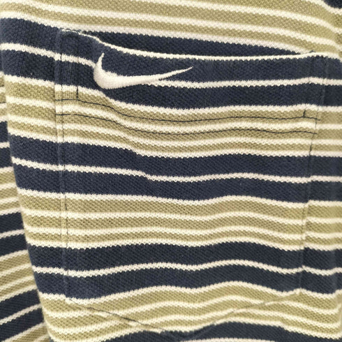 ナイキ NIKE ボーダーS/S ポロシャツ スウォッシュロゴ メンズ import:M