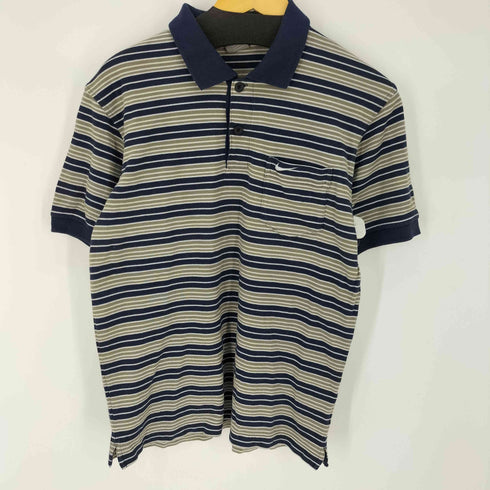ナイキ NIKE ボーダーS/S ポロシャツ スウォッシュロゴ メンズ import:M