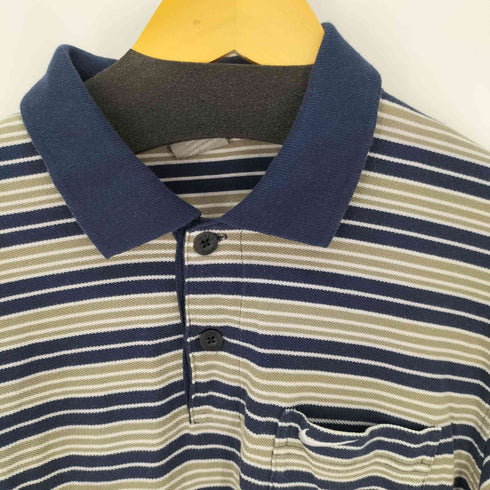 ナイキ NIKE ボーダーS/S ポロシャツ スウォッシュロゴ メンズ import:M