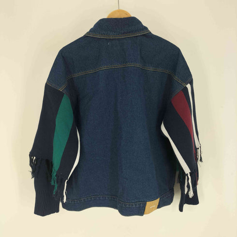 ホワイトランド WHITELAND 21AW 袖ニット切替 ドーナツボタン デニム ジャケット メンズ JPN:M