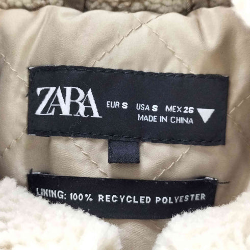 ザラ ZARA クロップド ボアフリースジャケット レディース import:S
