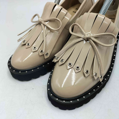 オデットエオディール Odette e Odile エナメル リボンチャーム スタッズ 厚底 タッセル ローファー レディース JPN:24