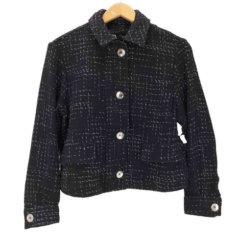 ザラ ZARA ショート丈 ジャガード織ジャケット レディース import:S