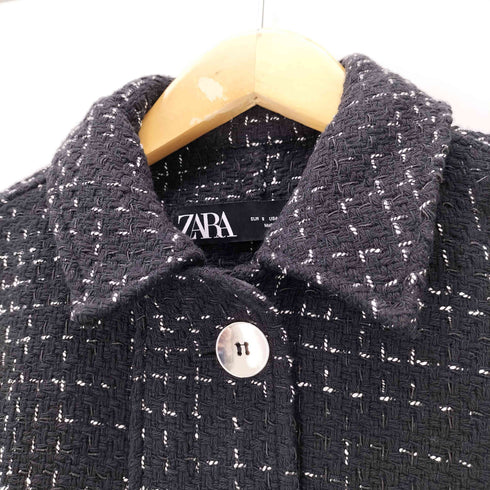 ザラ ZARA ショート丈 ジャガード織ジャケット レディース import:S
