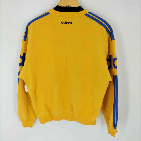 アディダス adidas 80s デサント製 銀タグ 3ラインスウェット トレフォイルロゴ スウェット からし色 メンズ M-L