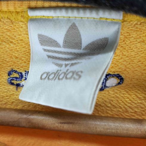 アディダス adidas 80s デサント製 銀タグ 3ラインスウェット トレフォイルロゴ スウェット からし色 メンズ M-L