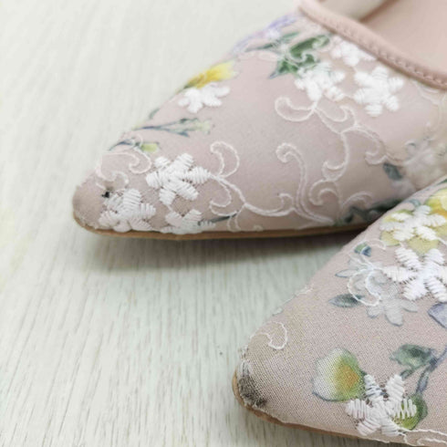 jerry beans プリント刺繍 パンプス レディース JPN:22.5