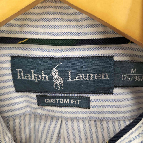 ラルフローレン RALPH LAUREN CUSTOM FIT フロント刺繍 ストライプB/Dシャツ メンズ JPN:M