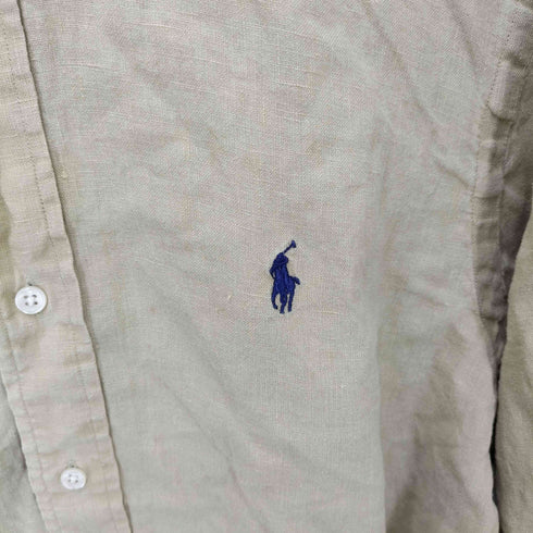 ラルフローレン RALPH LAUREN CLASSIC FIT ポニ―刺繍B/Dリネンシャツ メンズ JPN:M