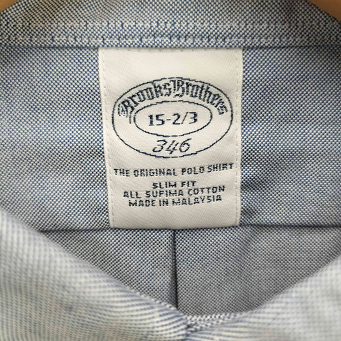 ブルックスブラザーズ 346 BROOKS BROTHERS マレーシア製 ボタンダウンシャツ メンズ 15-2/3