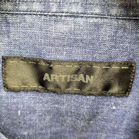 アルチザン ARTISAN ワイドカラー リネンシャツ メンズ import:M